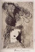 Marie Laurencin Roseal hat oil